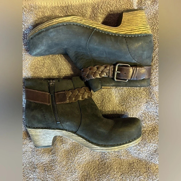 Dansko boots women’s Tivoli Michelle ankle braided black nubuck 6.5/7 EUR 37 - Picture 1 of 9